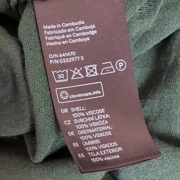 3/$20 H&M Kimono Wrap Dress Vneck Half Sleeve Elastic Waist Cocktail Party Green - Picture 9 of 10